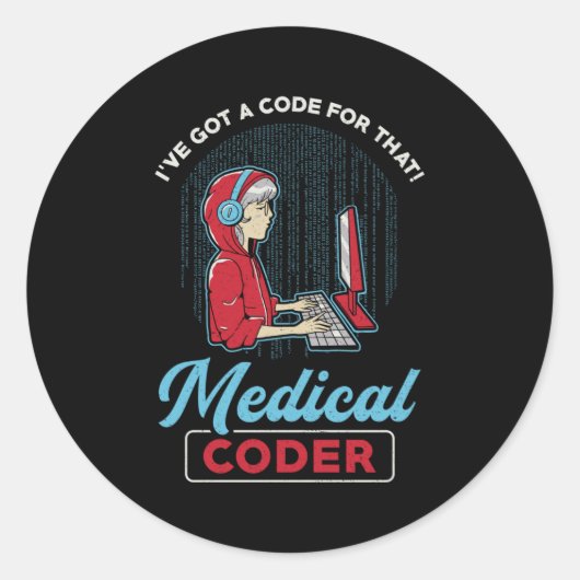 Medische code Ik heb een code voor die ICD-code Ronde Sticker (Voorkant)