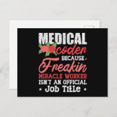 Medische code omdat Freakin Assistant ICD-code Briefkaart (Voorkant / Achterkant)