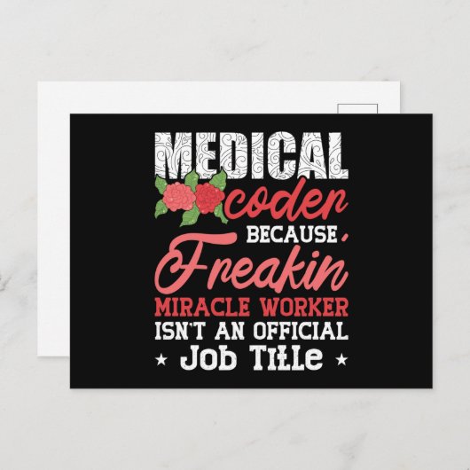 Medische code omdat Freakin Assistant ICD-code Briefkaart (Voorkant / Achterkant)