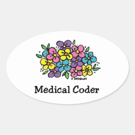 Medische codeerblokken2 ovale sticker (Voorkant)