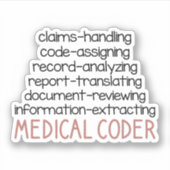Medische codeercadeaus, medische code sticker (Voorkant)