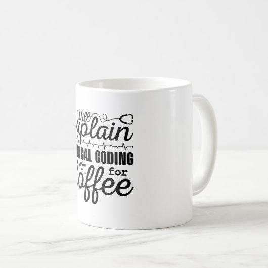 Medische codeercodering Koffiecodering ICD Koffiemok (Voorkant rechts)