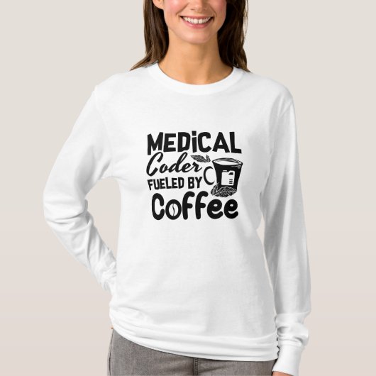 Medische coder die wordt gevoed door de codering v t-shirt (Voorkant)
