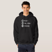 Medische coder Eat Sleep Code Codering ICD Program Hoodie (Voorkant volledig)