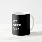 Medische coder Eat Sleep Code Codering ICD Program Koffiemok (Voorkant rechts)