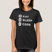 Medische coder Eat Sleep Code Codering ICD Program T-shirt (Voorkant)