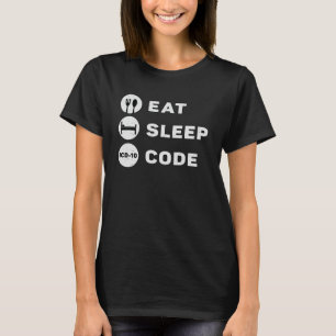 Medische coder Eat Sleep Code Codering ICD Program T-shirt