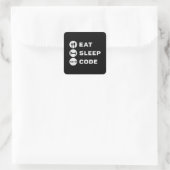 Medische coder Eat Sleep Code Codering ICD Program Vierkante Sticker (Tas)