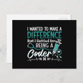 Medische coder is een coder-ICD-coderingsprogramma Briefkaart (Voorkant / Achterkant)