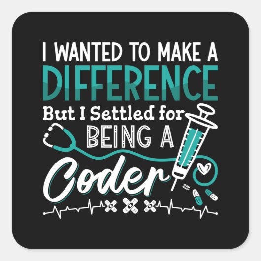 Medische coder is een coder-ICD-coderingsprogramma Vierkante Sticker (Voorkant)