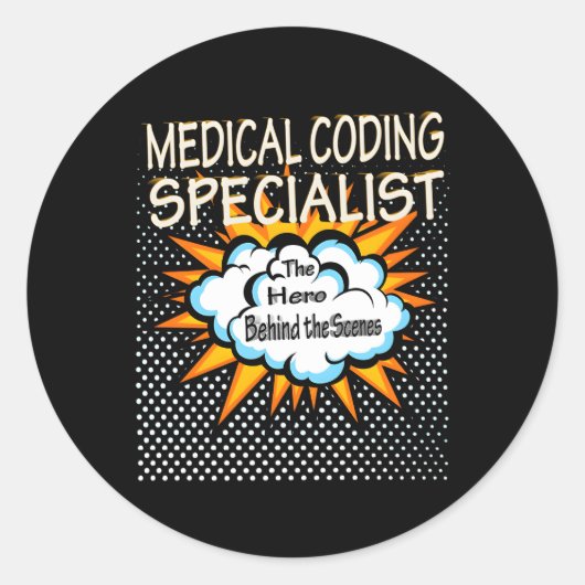 Medische codering Specialist Hero Job Ronde Sticker (Voorkant)
