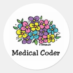 Medische coderingsbloemen1 ronde sticker