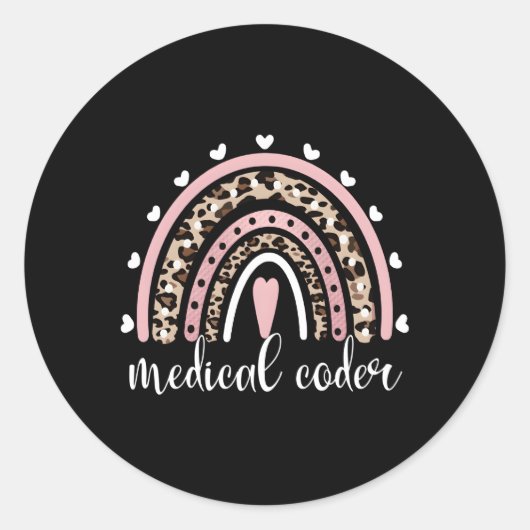 Medische coderingscode voor regenboogstralen Klini Ronde Sticker (Voorkant)