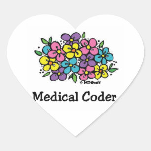 Medische Codeur Blooms2 Hart Sticker