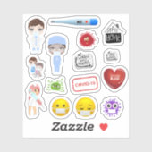 Medische covid-19 corona ziekenhuismaskers klein sticker (Vel)