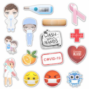 Medische covid-19 corona ziekenhuismaskers sticker