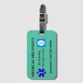 Medische CPAP dragen groen zwart op Bagagelabel (Voorkant (verticaal))