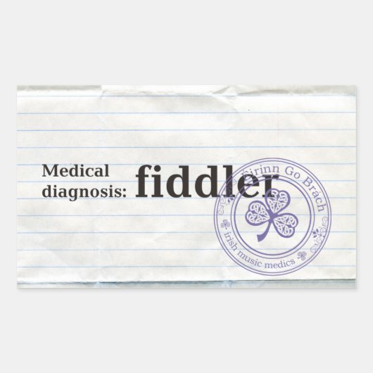 Medische diagnose: Fiddler Rechthoekige Sticker (Voorkant)