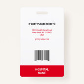 MEDISCHE DOCTOR NURY Emergency Health Care Red Badge (Achterkant)