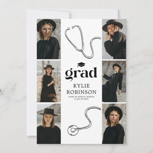 Medische Dokter Verpleegkundige Foto Afstudeerfees Kaart (Voorkant)