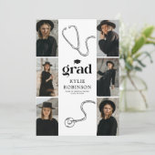 Medische Dokter Verpleegkundige Foto Afstudeerfees Kaart (Staand voorkant)