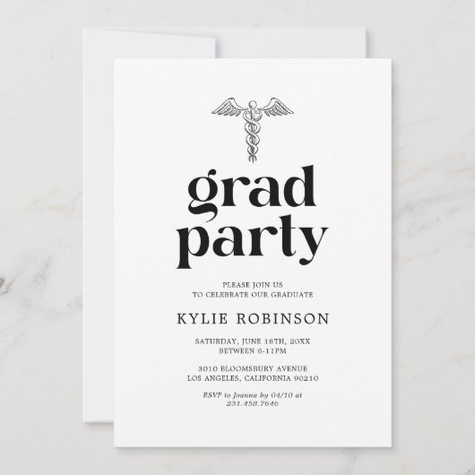 Medische Dokter Verpleegkundige Foto Afstudeerfees Kaart (Achterkant)