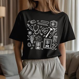 Medische Doodle-shirt voor verpleegkundige, arts o T-shirt