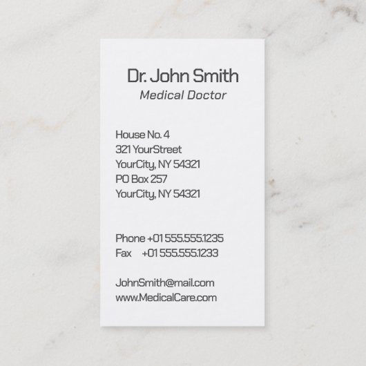 Medische Elegante Blauwe Caduceus Vleugels Classy Visitekaartje (Achterkant)