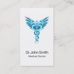 Medische Elegante Blauwe Caduceus Vleugels Classy Visitekaartje
