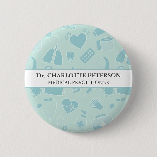 Medische Elementen Doktersnaamlabel Aangepast Ronde Button 5,7 Cm (Voorkant)