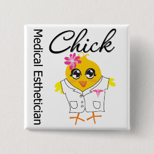 Medische estheticien Chick Vierkante Button 5,1 Cm