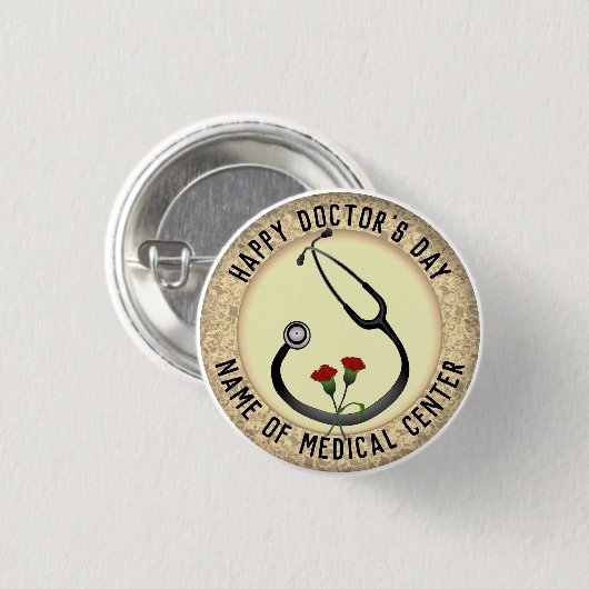 Medische faciliteit Doktersdag Stethoscoop Ronde Button 3,2 Cm (Voorkant /achterkant)
