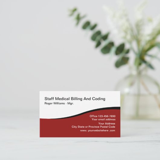 Medische facturering en codering visitekaartje (Staand voorkant)
