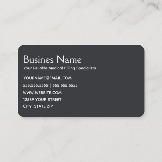 Medische facturering visitekaartje (Achterkant)