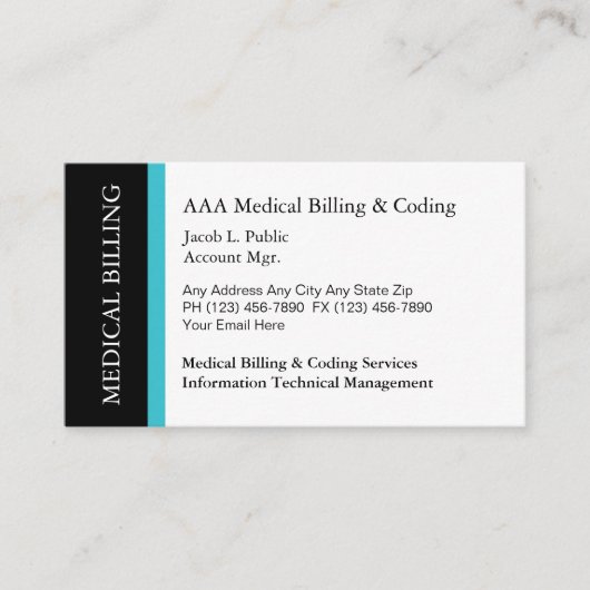 Medische factureringscodering Visitekaartjes (Voorkant)