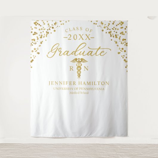 Medische Faculteit Witte Gouden Afstudeerachtergro Wandkleed (Voorkant)