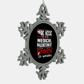 Medische flebotomist tin sneeuwvlok ornament (Links)