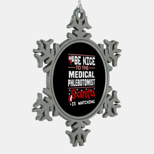 Medische flebotomist tin sneeuwvlok ornament (Links)