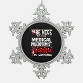 Medische flebotomist tin sneeuwvlok ornament (Voorkant)