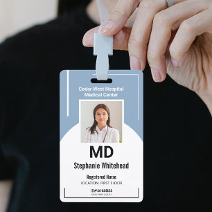 Medische foto ID Badge Stofblauw personaliseren