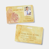 Medische foto ID Bloemenharten Badge (Voor- en achterkant)