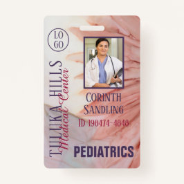 Medische foto ID in roze inkt Badge