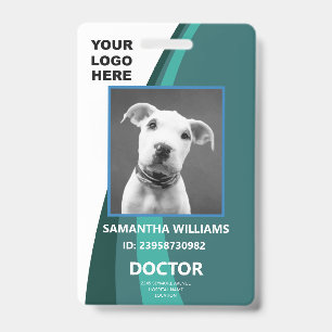Medische foto ID-logo blauw en wit badge