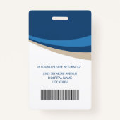 Medische foto-ID Logo Blauw en wit Badge (Achterkant)
