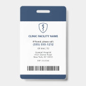 Medische foto ID Navy Blue Badge (Achterkant)