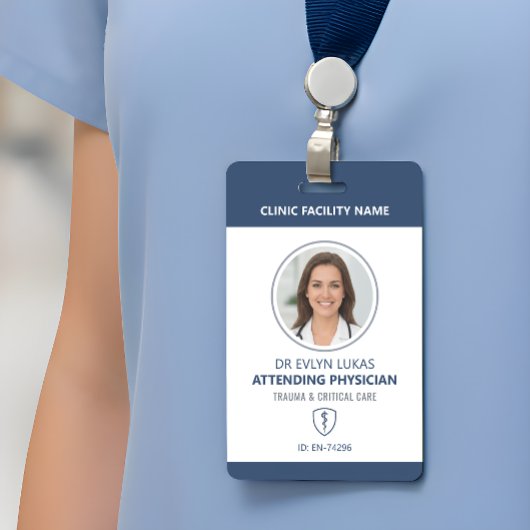 Medische foto ID Navy Blue Badge