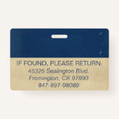 Medische foto ID Navy Blues Badge (Achterkant)