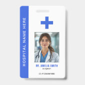 Medische functionaris foto naam QR-code ID Badge (Voorzijde)