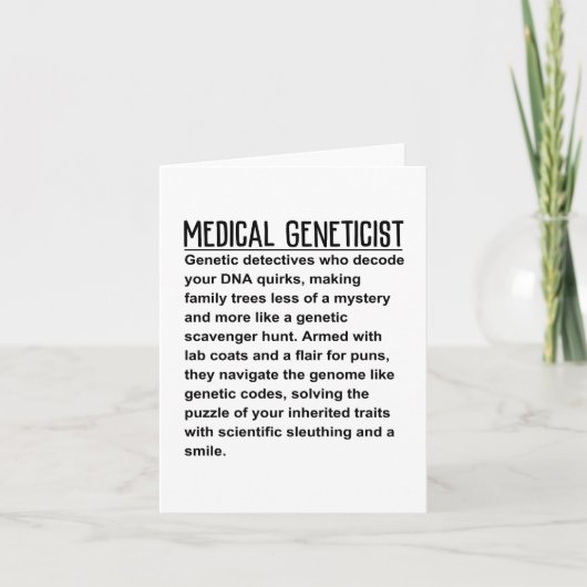 Medische geneticus kaart (Voorkant)