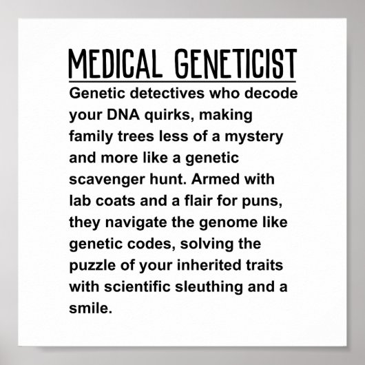 Medische geneticus poster (Voorkant)